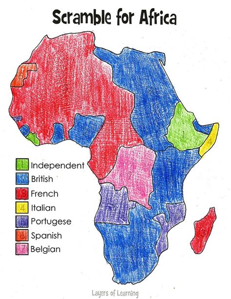 Scramble For Africa Map - Layers of Learning | Africa map, World history classroom, Social ...