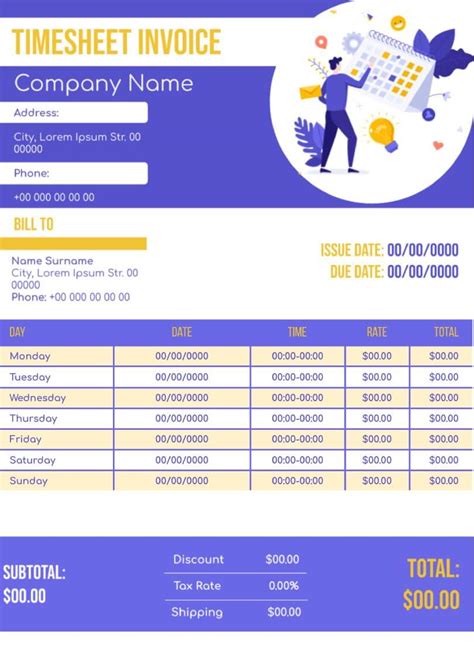 Free Timesheet Invoice Template For Google Docs