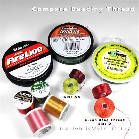 Marion Jewels in Fiber - News and Such: Beading Thread - Comparing Fireline, Power Pro, WildFire ...