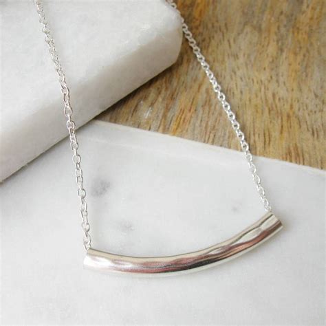 hammered silver bar necklace by hazey designs | notonthehighstreet.com