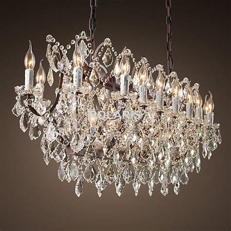 Vintage Crystal Chandelier Lighting Rustic Candle Chandeliers Pendant Lamp Hanging L… | Rustic ...