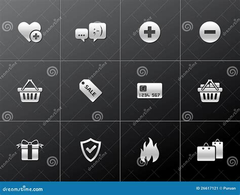 Metallic Icons - Ecommerce stock illustration. Illustration of full ...