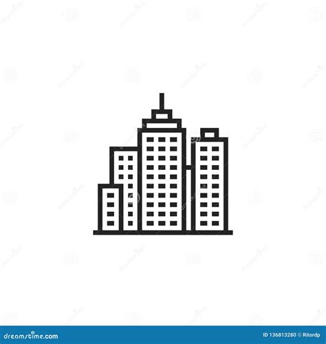 City Oultine Vector Icon, Symbol or Logo. Stock Vector - Illustration ...