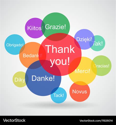 Thank you messages in different languages Vector Image