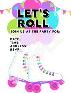 Free Printable Roller Skating Party Invitations | Parties Made Personal