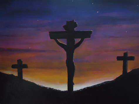 Three Crosses by Chris Collins | Canvas painting diy, Cross paintings ...