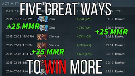 How to win more Dota 2 games and increase your MMR (5 great great rules - Dota 2 pro guide ...