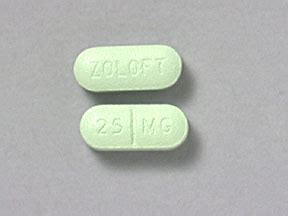 ZOLOFT 25 MG Pill Green Oval 8mm - Pill Identifier