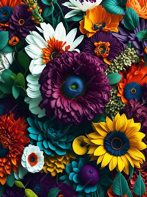 Premium AI Image | Colorful Background wallpaper Floral Wallpaper ...