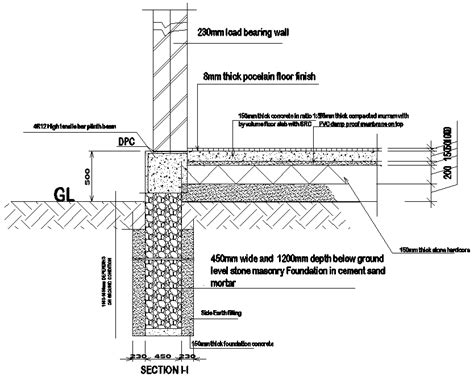 Plinth Beam With Foundation Section CAD Drawing DWG File - Cadbull