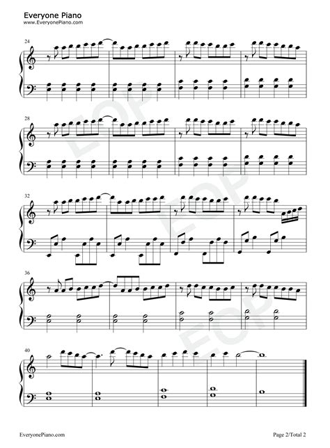 Time Back-Easy Version Stave Preview -EOP Online Music Stand