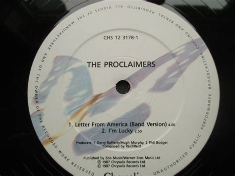 THE PROCLAIMERS LETTER FROM AMERICA ORIGINAL 1987 CHRYSALIS RECORDS UK ...