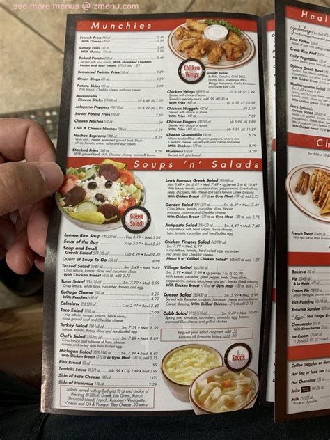 Menu at Leo's Coney Island Dearborn restaurant, Dearborn, Greenfield Rd