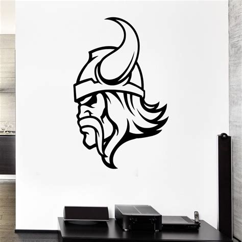 Wall Decal Viking Warrior Helmet Horns Ancient Battle Man Vinyl ...