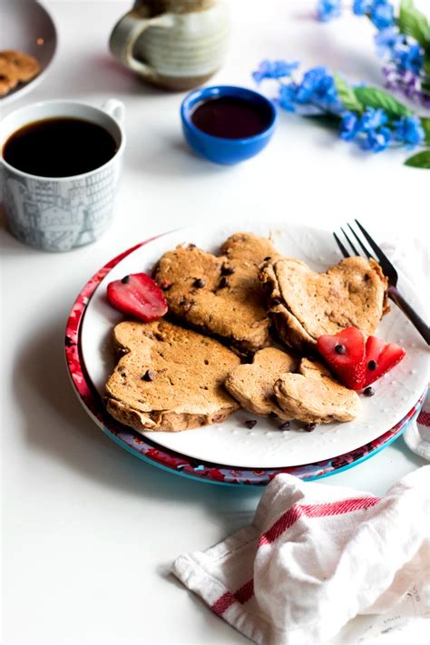 Vegan Chocolate Chip Pancakes with Strawberries Recipe