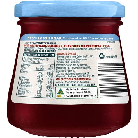 Ixl Jam Reduced Sugar Strawberry 240g | Woolworths