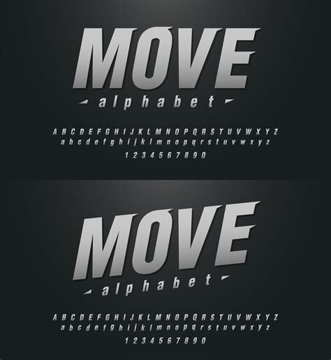 Modern sleek sport alphabet and number fonts 1269613 Vector Art at Vecteezy