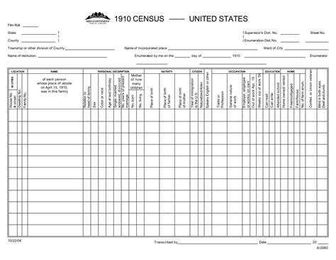 1910 Census Form ≡ Fill Out Printable PDF Forms Online