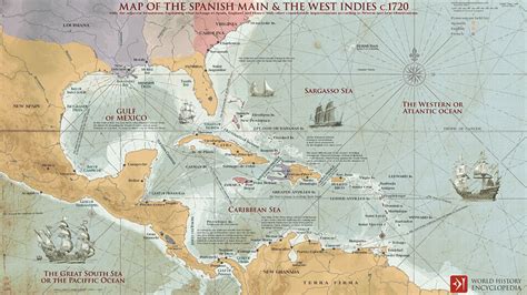 The Spanish Main & the West Indies c.1720 (Illustration) - World History Encyclopedia