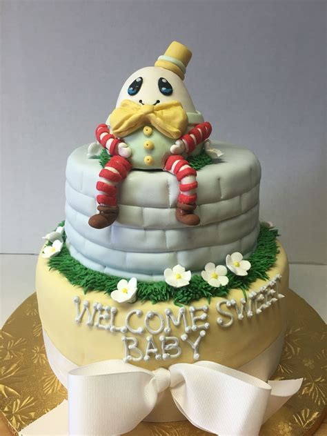 Humpty Dumpty Baby Shower Tiered Cake - Mueller's Bakery | Tiered cakes, Cake, Bakery