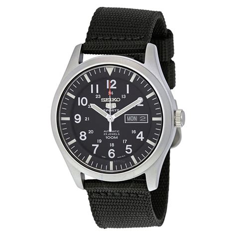 Seiko 5 Sport Automatic Black Canvas Men's Watch SNZG15 - Seiko 5 ...