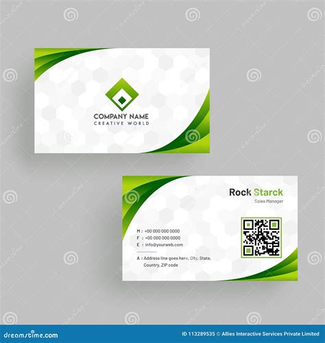 Horizontal Business Card with Front and Back Presentation. Stock Illustration - Illustration of ...