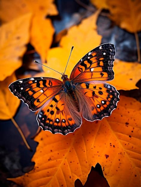 Premium AI Image | Butterfly in the autumn forest Colorful autumn ...