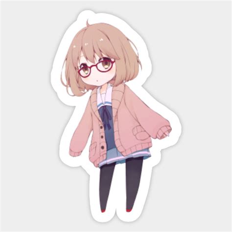 Chibi Mirai Kuriyama - Kyoukai no Kanata - Mirai Kuriyama - Sticker | TeePublic