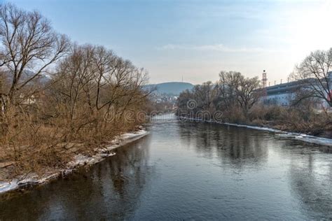 River Saale in Winter with Ice on the Banks Stock Photo - Image of dawning, edifice: 111245598