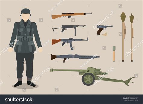 German Ww2 Soldier Gun Equipment Bazooka Stock Vector (Royalty Free ...