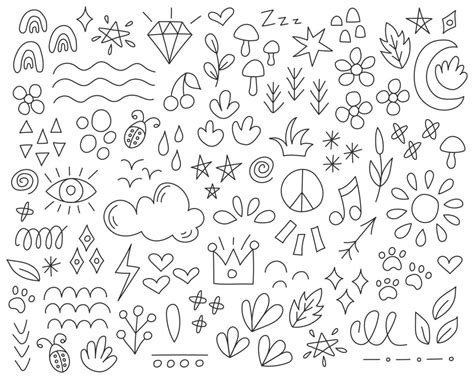 Vector set of design elements in doodle style. Signs, symbols 3472998 Vector Art at Vecteezy