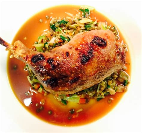 Duck confit with lentils, cabbage & orange glaze - Lime Kiln style ...