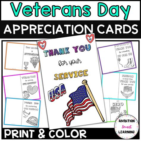 Veterans Day Thank You Cards [B&W | Blank inside] | Made By Teachers