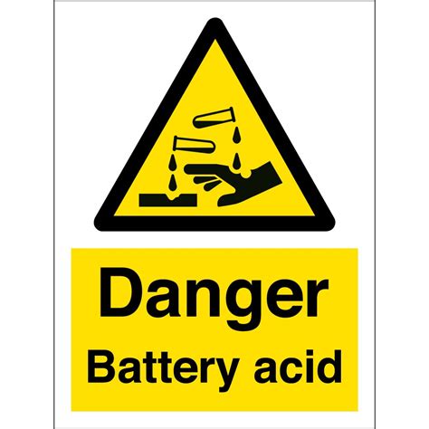 Danger Battery Acid Signs - from Key Signs UK