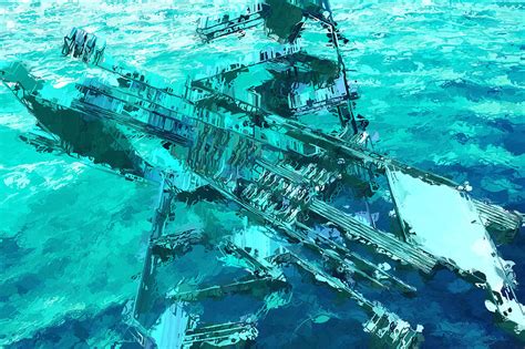 A Sunken Aircraft Carrier? Mixed Media by Clive Littin - Fine Art America