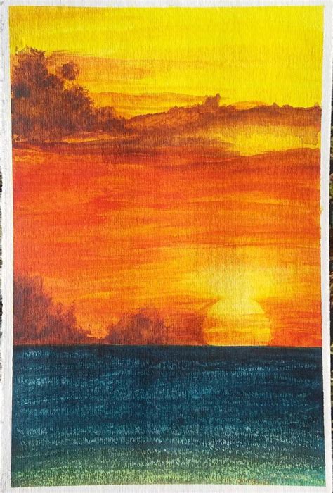 Ocean Sunset Watercolor by Rogue247.deviantart.com on @DeviantArt | Watercolor sunset, Ocean ...