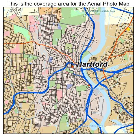 Aerial Photography Map of Hartford, CT Connecticut