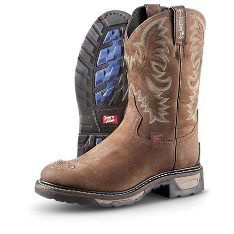 Men's Tony Lama® Waterproof Pull - on Work Boots, Tan - 282472, Cowboy ...