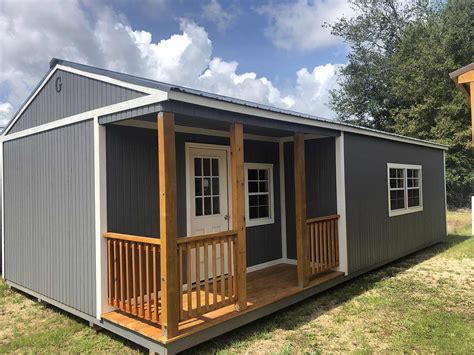 Graceland Corner Porch Cabin | Portable cabin for sale at Bayou Outdoors