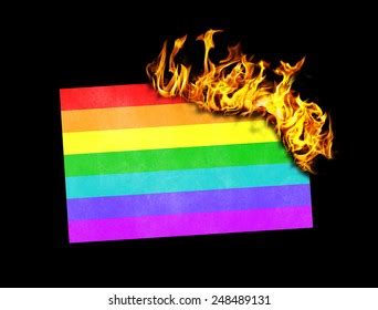 Flag Burning Concept War Crisis Rainbow Stock Illustration 248489131 ...