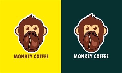 Premium Vector | Monkey Coffee shop logo design