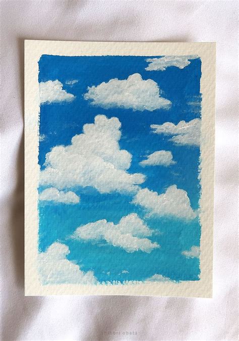 How to Paint Clouds (Easy Step-by-Step with Pictures) in 2023 | Small canvas art, Sky art ...