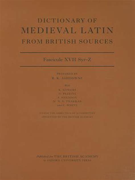 Dictionary of Medieval Latin from British Sources | 9780197265611 ...