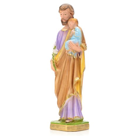 St Joseph and Baby Jesus statue in plaster, 30 cm | online sales on HOLYART.co.uk