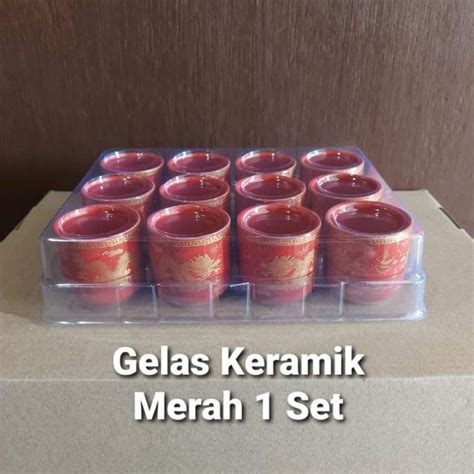 Promo Gelas Keramik Naga Merah 1 Set Diskon 23% di Seller Indah Kitchen Store - Tegal Alur, Kota ...