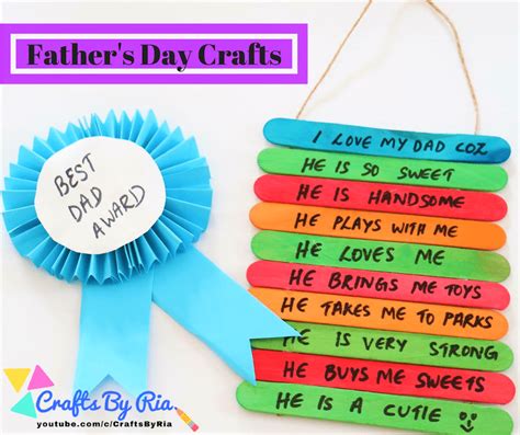 2 Easy Father’s day craft ideas for kids | Crafts By Ria - Crafts By Ria