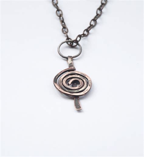 Copper Jewelry Pendant Patina Jewelry Spiral Pendant Spiral Pendant ...