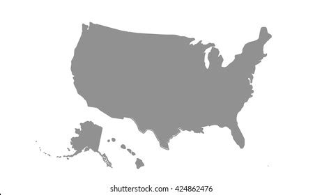 Blank Outline Map Usa Stock Vector (Royalty Free) 424862476 | Shutterstock