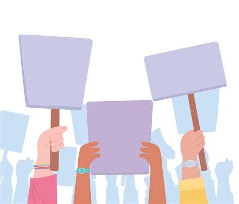 Hands holding blank protest signs 1370010 Vector Art at Vecteezy