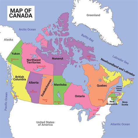 Map of Canada 20951637 Vector Art at Vecteezy